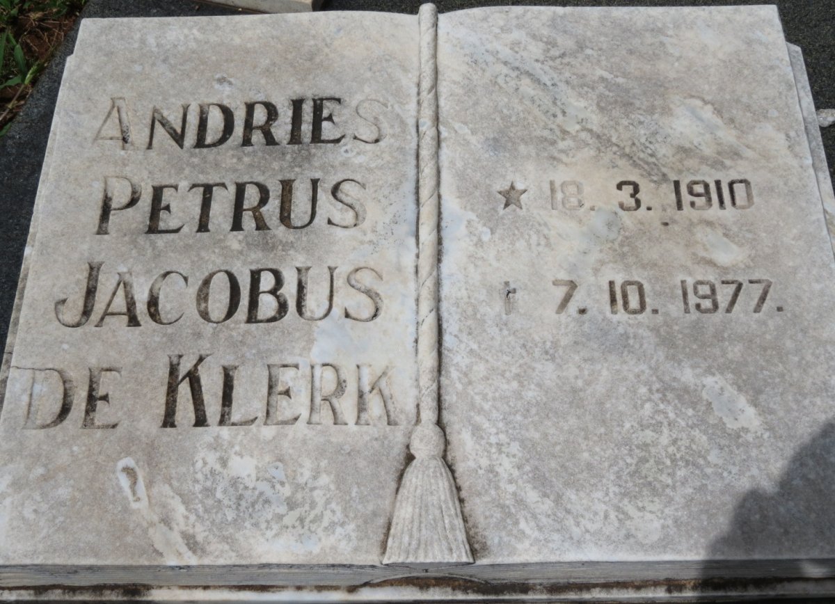 KLERK Andries Petrus Jacobus, de 1910-1977