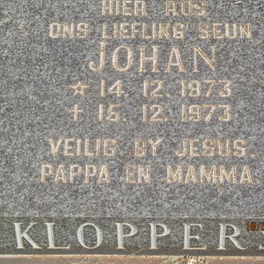 KLOPPERS Johan 1973-1973