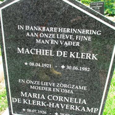 KLERK Machiel, de 1921-1982 &amp; Maria Cornelia HAVERKAMP 1926-2017