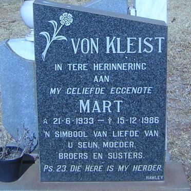 KLEIST Mart, von 1933-1986