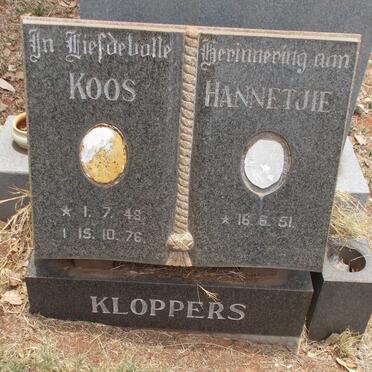 KLOPPERS Koos 1948-1976 &amp; Hannetjie 1951-