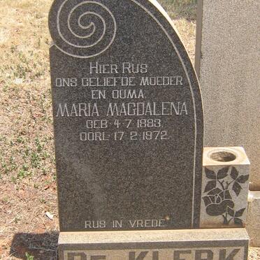 KLERK Maria Magdalena, de 1883-1972