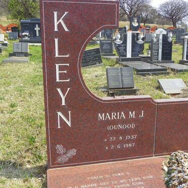 KLEYN Maria M.J. 1937-1987