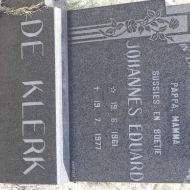KLERK Johannes Eduard, de 1961-1977