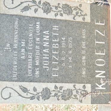 KNOETZE Johanna Elizebeth 1914-1975