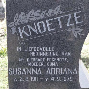 KNOETZE Susanna Adriana 1911-1979