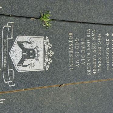 KNOETZE Martin Johannes 1929- & Aletta Herculina Gertruida COETZEE 1934-2004 :: MYBURGH Albert Lambertz 2004-2004
