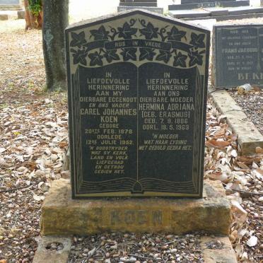 KOEN Carel Johannes 1878-1952 &amp; Hermina Adriana ERASMUS 1886-1963