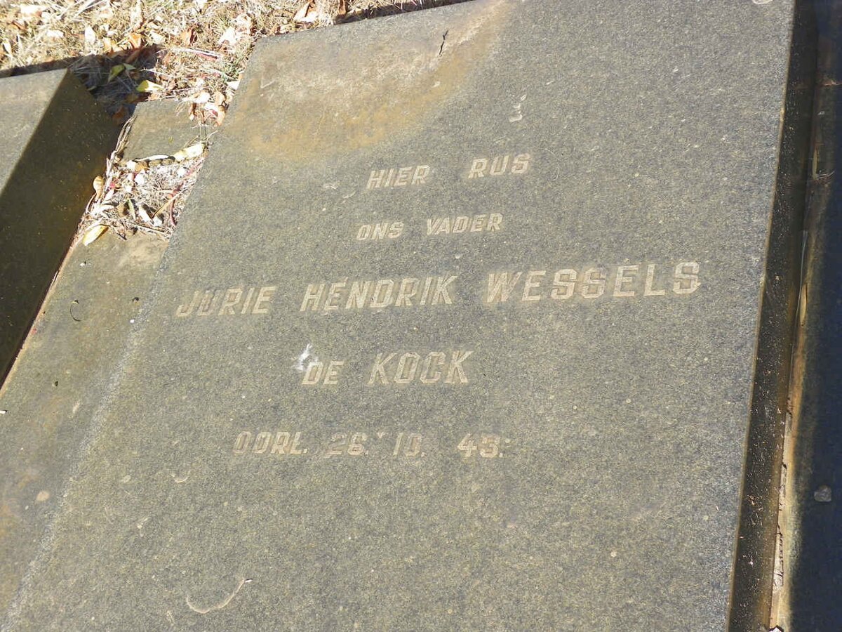 KOCK Jurie Hendrik Wessels, de -1943 &amp; Alida Maria VAN SCHOOR -1955