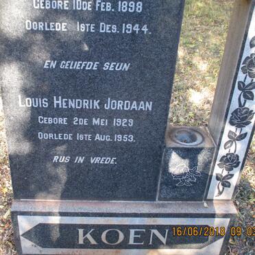 KOEN Christiaan Gerber 1898-1944 :: KOEN Louis Hendrik Jordaan 1929-1953