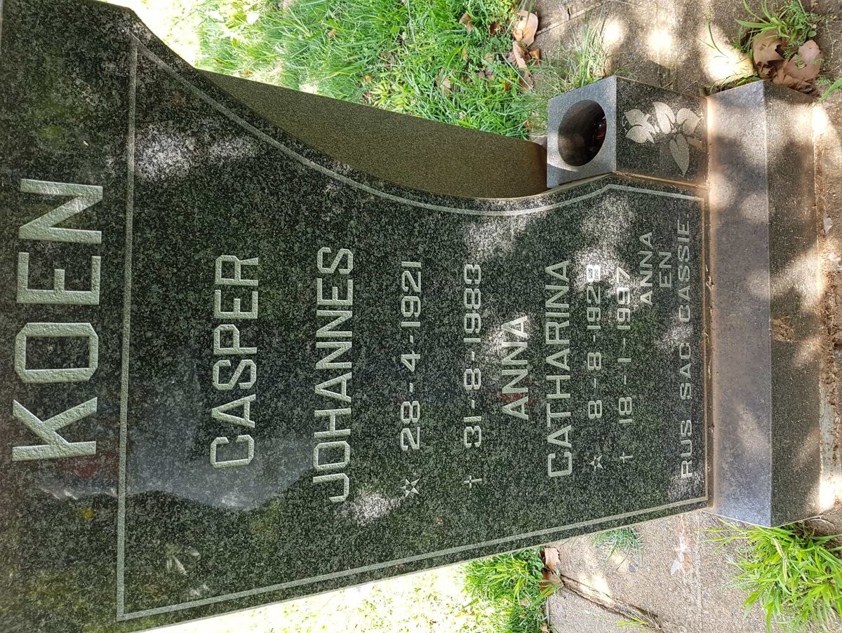 KOEN Casper Johannes 1921-1983 &amp; Anna Catharina 1928-1997