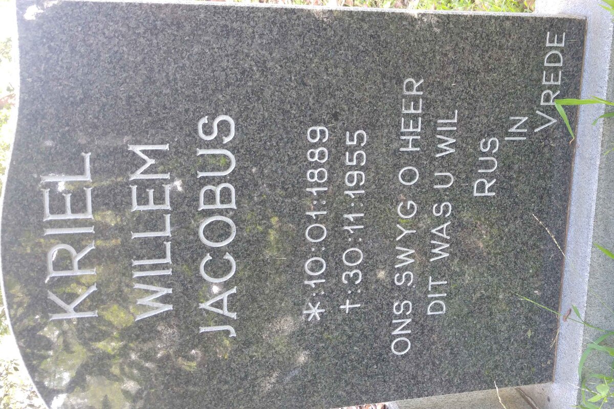 KRIEL Willem Jacobus 1889-1955