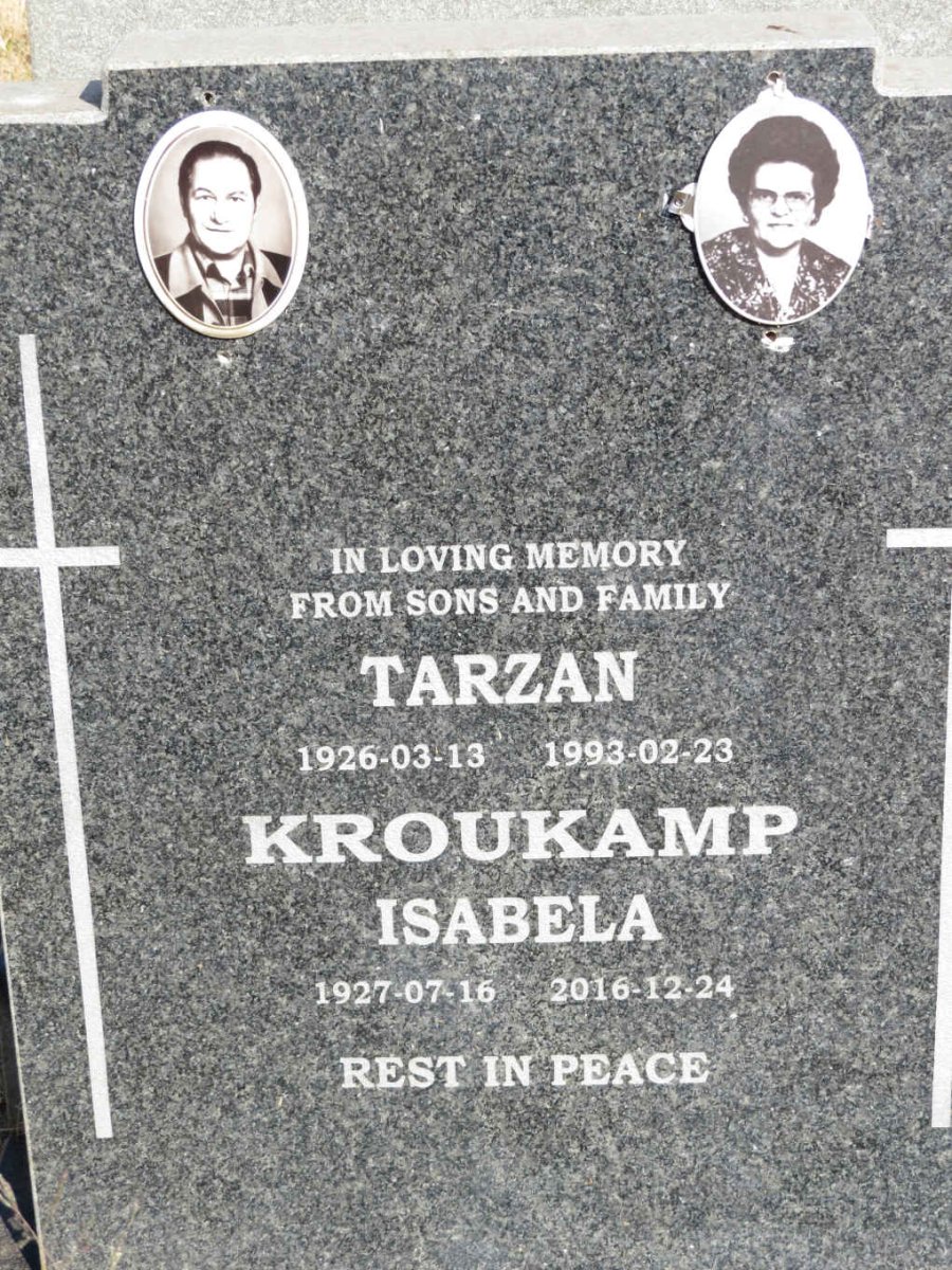 KROUKAMP Tarzan 1926-1993 &amp; Isabela 1927-2016