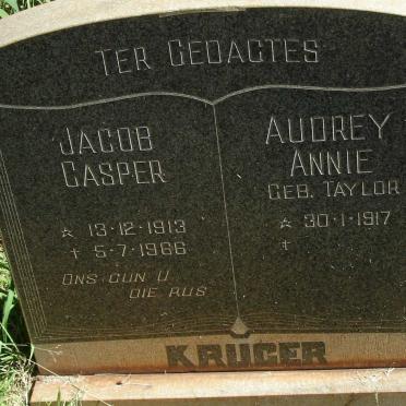 KRUGER Jacob Casper 1913-1966 Audrey Annie TAYLOR 1917-