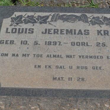 KRUGER Louis Jeremias 1897-1957 &amp; Magdalena Gertbreght 1898-1971