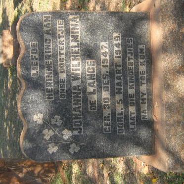 LANGE Johanna Wilhelmina, de 1947-1949