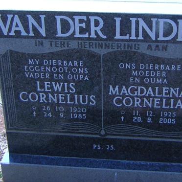 LINDEN Lewis Cornelius, van der 1920-1985 &amp; Magdalena Cornelia 1925-2005