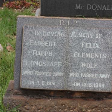LONGSTAFF Eadbert Ralph -1951 :: WOLF Felix Clements -1968