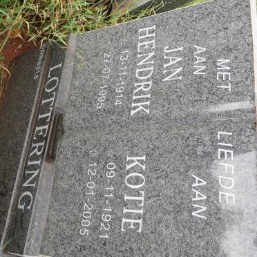 LOTTERING Jan Hendrik 1914-1995 &amp; Kotie 1921-2005