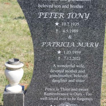 LOUIS Peter Tony 1935-1989 &amp; Patricia Mary 1939-2021