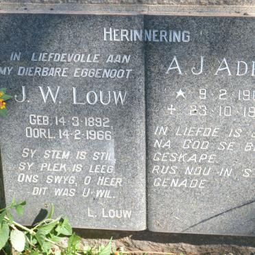 LOUW J.W. 1892-1966 :: LOUW A.J. 1965-1987