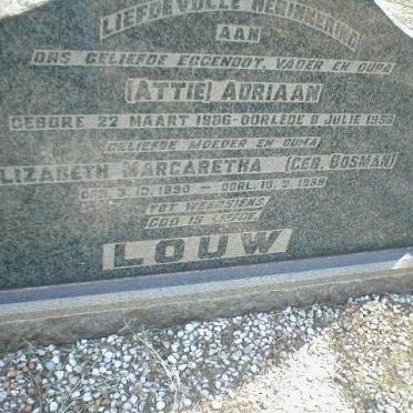 LOUW Adrian 1886-1958 &amp; Elizabeth Margaretha BOSMAN 1890-1989