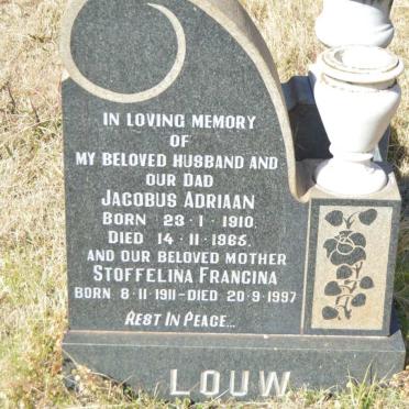 LOUW Jacobus Adriaan 1910-1965 &amp; Stoffelina Francina 1911-1997