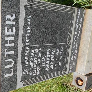 LUTHER Izak Johannes Jacobus 1925-1982