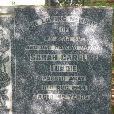 LUNDIE Sarah Caroline -1944