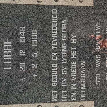 LUBBE Johannes Jurie 1946-1988
