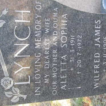 LYNCH Wilfred James 1906-1977 &amp; Aletta Sophia 1911-1972