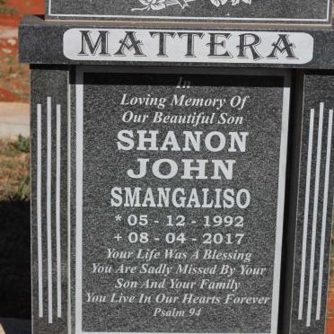 MATTERA Shanon John Smangaliso 1992-2017