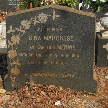 MARCKESE Gina nee van der MERWE 1915-1960
