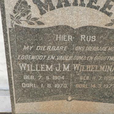 MAREE Willem J.M. 1904-1970 &amp; Wilhelmina H. 1891-1977