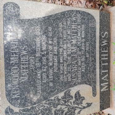 MATTHEWS Kenwood Melville -1955 &amp; Susara J.M. -1966