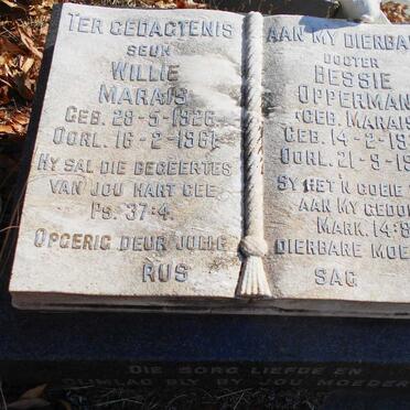 MARAIS Willie 1926-1961 :: OPPERMAN Bessie nee MARAIS 1931-1963