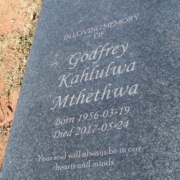 MTHETHWA Godfrey Kahlulwa 1956-2017