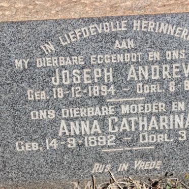 MCGABE Joseph Andrew 1894-1958 &amp; Anna Catharina 1892-1971