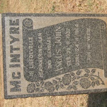 McINTYRE Angus John 1932-1964