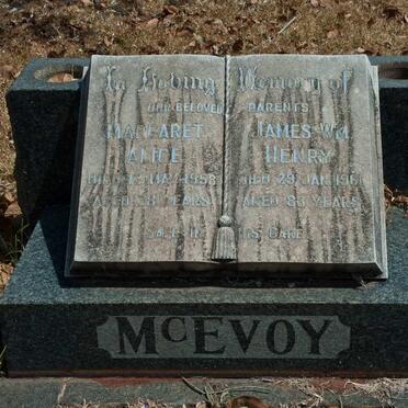McEVOY James Wm. Henry -1961 &amp; Margaret Alice -1958