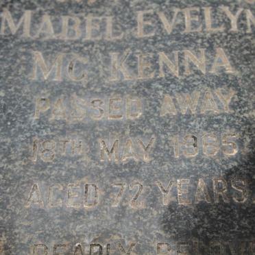 McKENNA Daniel Edward -1949 &amp; Mabel Evelyn -1965
