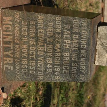 McINTYRE Ralph Bruce 1949-1949 :: McINTYRE Edward Victor 1950-1950