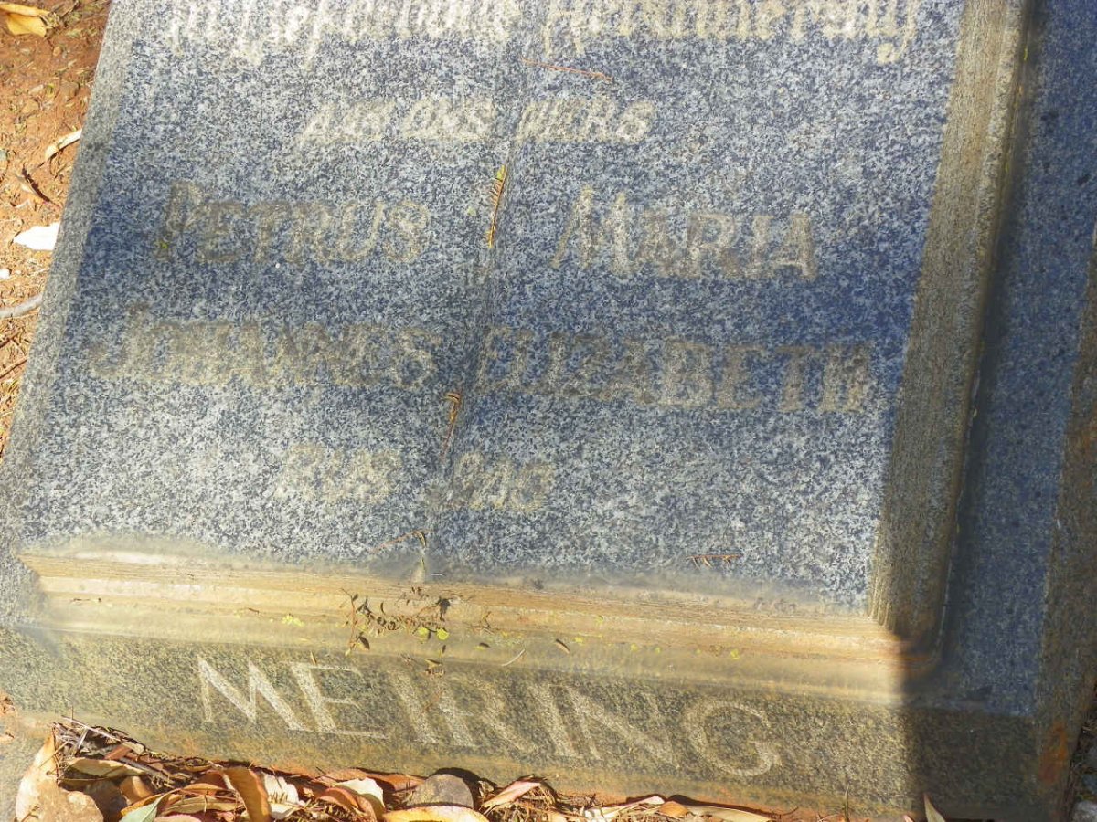 MEIRING Petrus Johannes & Maria Elizabeth