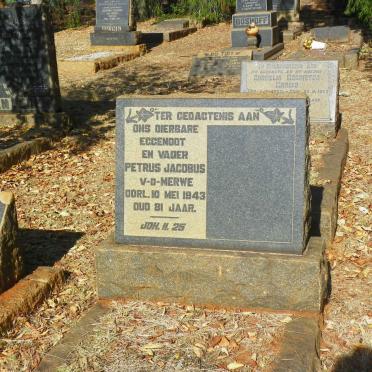 MERWE Petrus Jacobus, v.d. -1943