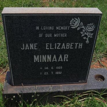 MINNAAR Jane Elizabeth 1909-1992