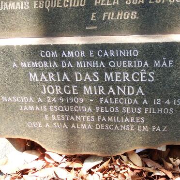 MIRANDA Marthinho, JORGE 1908-1954 &amp; Maria Das Merces 1909-1984
