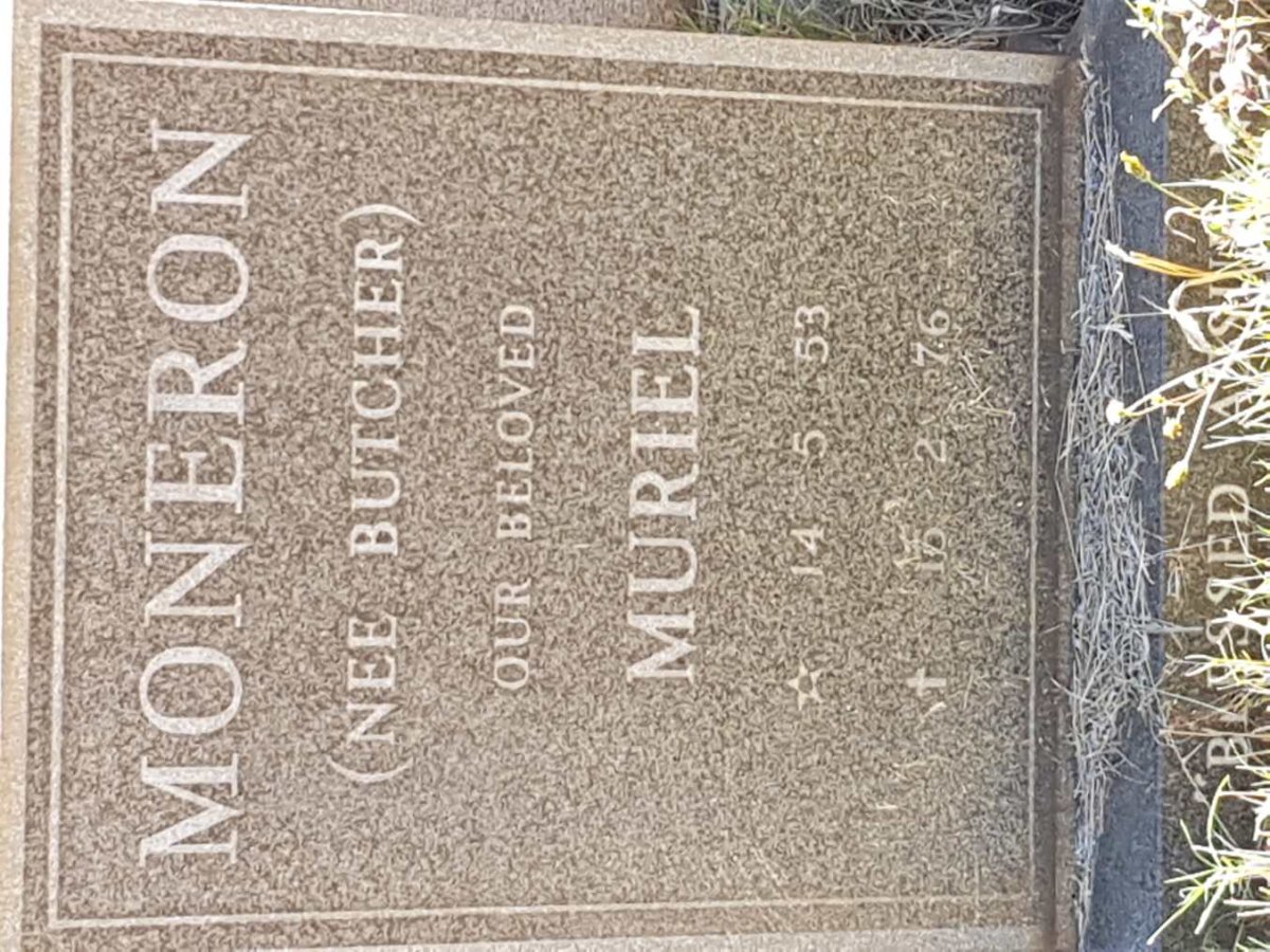 MONERON Muriel nee BUTCHER 1953-1976