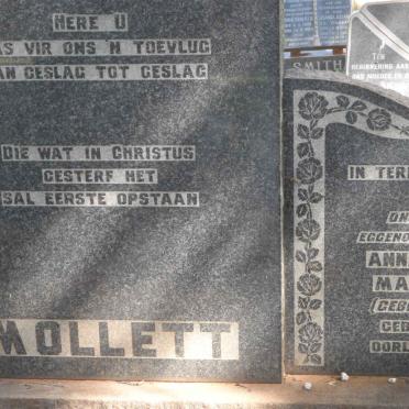 MOLLETT Anna Maria Magdalena nee KOTZE 1909-1965