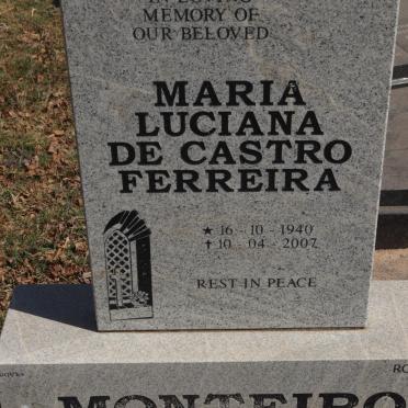 MONTEIRO Maria Luciana De Castro Ferreira 1940-2007