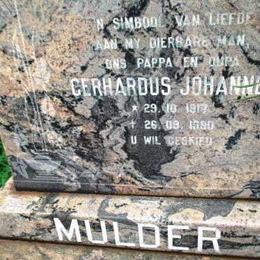 MULDER Gerhardus Johannes 1917-1990